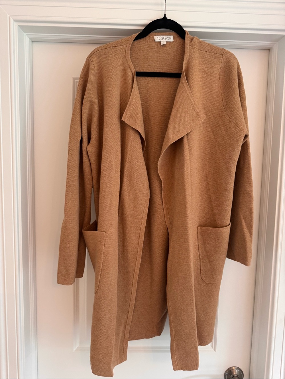 J. Crew Camel Open-Front Long Cardigan